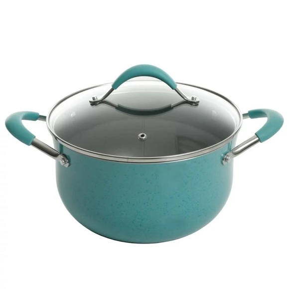 ♠️ New Pioneer Woman Frontier Speckle Aluminum 10-Piece Cookware Set, Turquoise - Picture 11 of 14